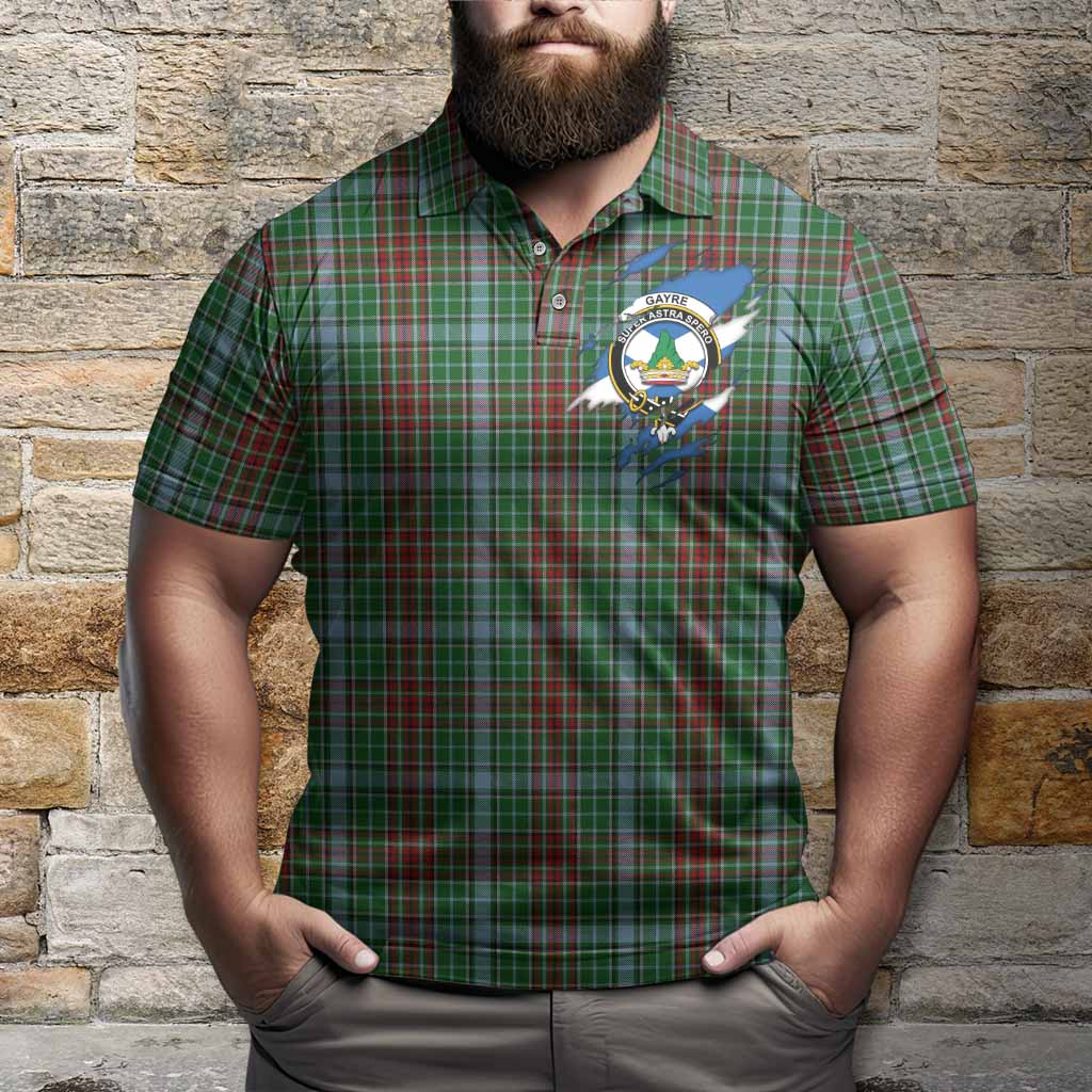 Gayre Clan Crest In Me Tartan Polo Shirt Scotland Flag Style