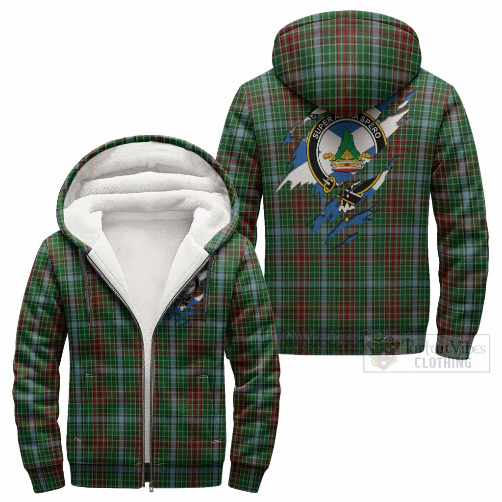 Gayre Clan Crest In Me Tartan Sherpa Hoodie Scotland Flag Style