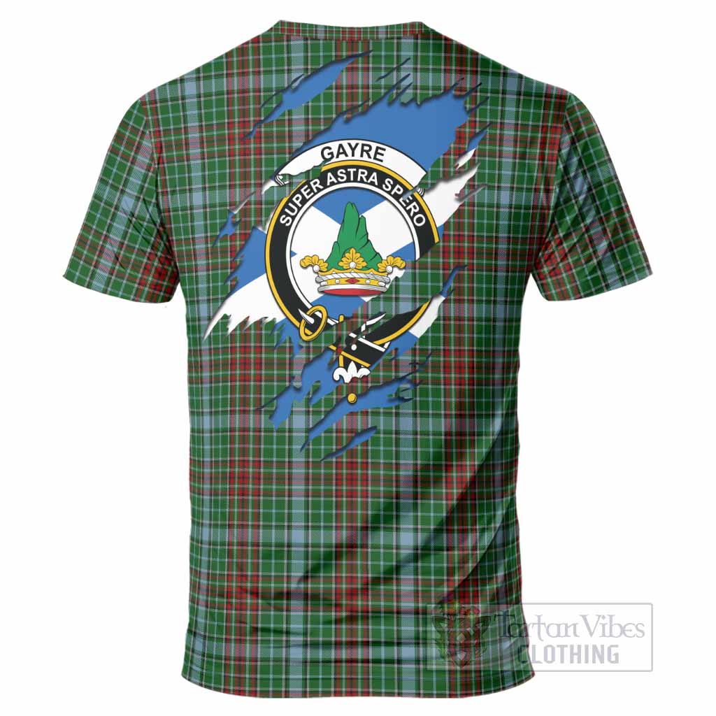 Gayre Clan Crest In Me Tartan T-Shirt Scotland Flag Style