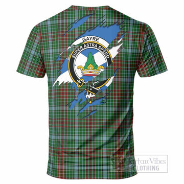 Gayre Clan Crest In Me Tartan T-Shirt Scotland Flag Style