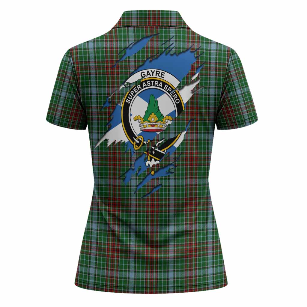 Gayre Clan Crest In Me Tartan Women Polo Shirt Scotland Flag Style