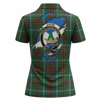 Gayre Clan Crest In Me Tartan Women Polo Shirt Scotland Flag Style