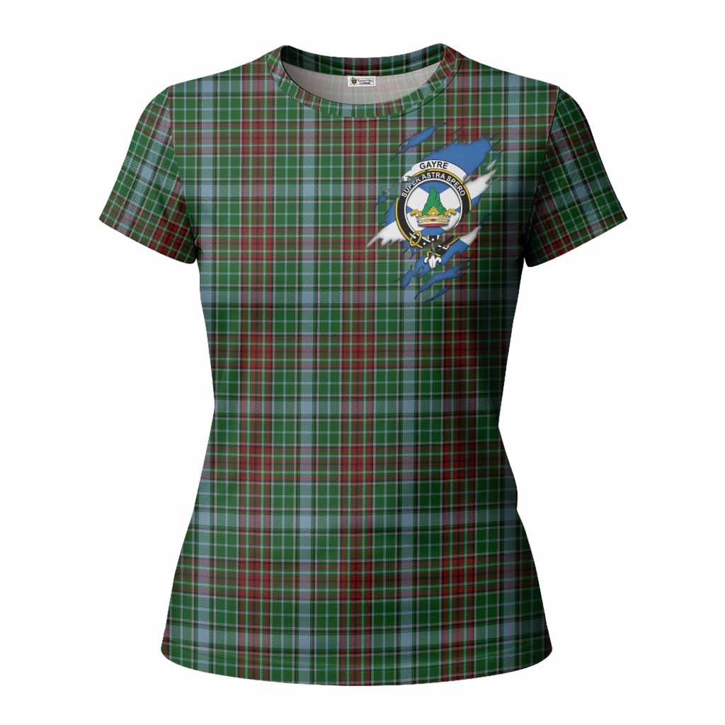 Gayre Clan Crest In Me Tartan Women T shirt Scotland Flag Style