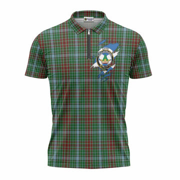 Gayre Clan Crest In Me Tartan Zipper Polo Shirt Scotland Flag Style
