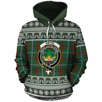 Gayre Clan Tartan Christmas Cotton Hoodie with Family Crest
