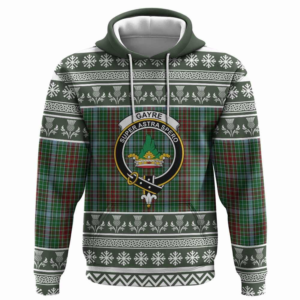 Gayre Clan Tartan Christmas Hoodie with Family Crest - Tartan Vibes Clothing