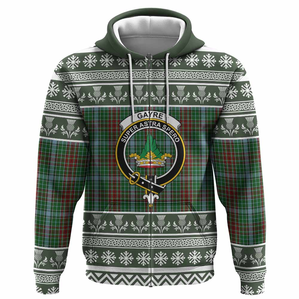 Gayre Clan Tartan Christmas Hoodie with Family Crest - Tartan Vibes Clothing