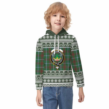 Gayre Clan Tartan Christmas Kid Hoodie with Family Crest