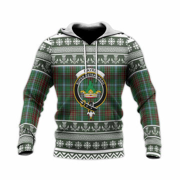 Gayre Clan Tartan Christmas Knitted Hoodie with Family Crest