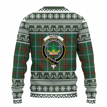 Gayre Clan Tartan Christmas Ugly Sweater with Family Crest