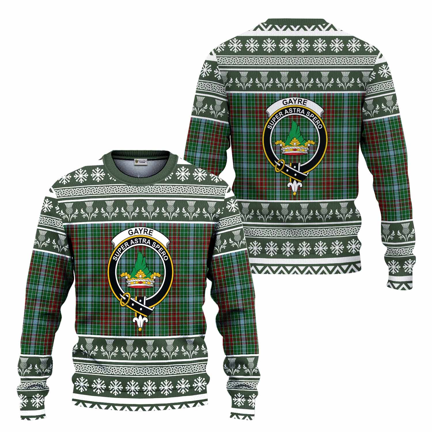 Gayre Clan Tartan Christmas Ugly Sweater with Family Crest - Tartan Vibes Clothing