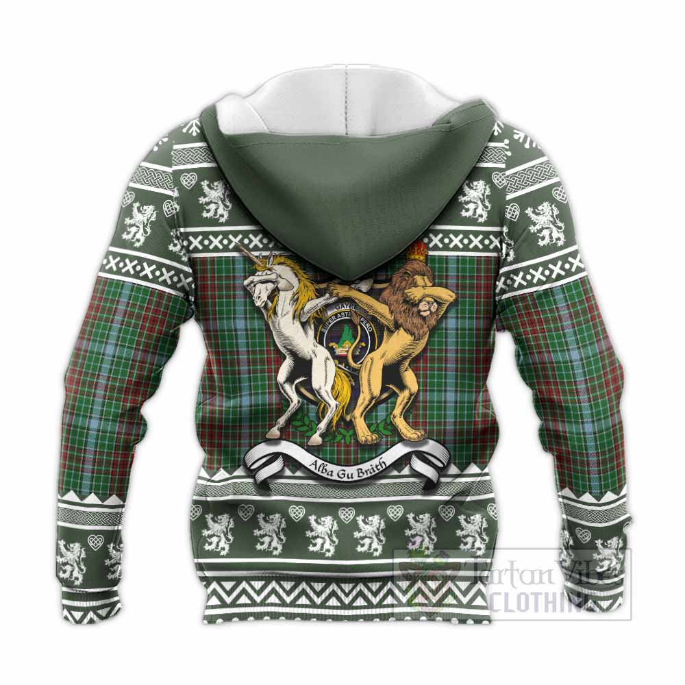 Gayre Clan Tartan Crest Christmas Knitted Hoodie Coat of Arms Funny Style - Tartan Vibes Clothing