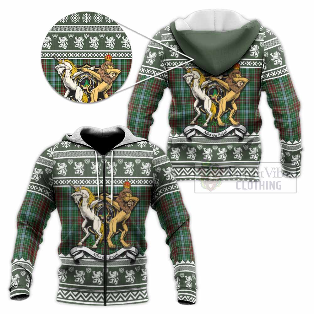 Gayre Clan Tartan Crest Christmas Knitted Hoodie Coat of Arms Funny Style - Tartan Vibes Clothing
