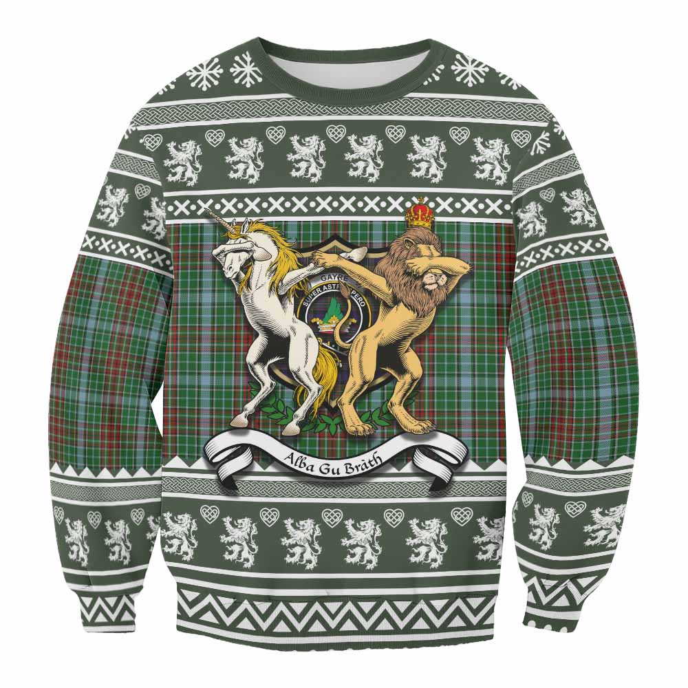 Gayre Clan Tartan Crest Christmas Sweatshirt Coat of Arms Funny Style - Tartan Vibes Clothing