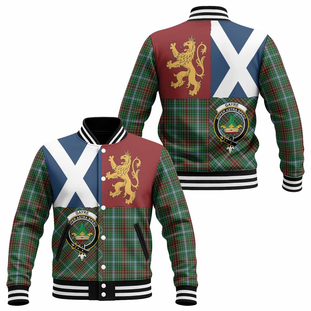 Gayre Crest Tartan Baseball Jacket with Lion Rampant Saltire Style