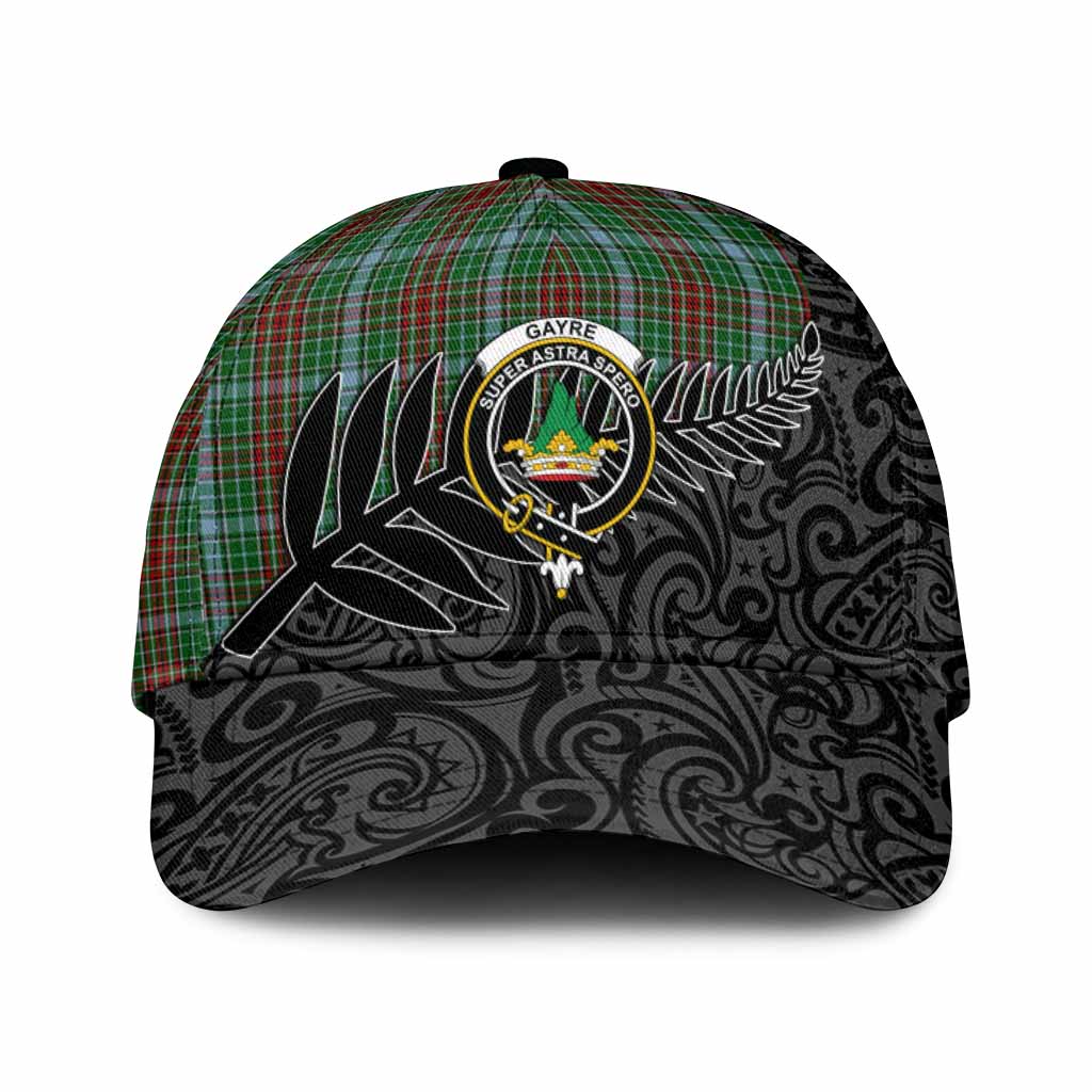 Gayre Crest Tartan Classic Cap with New Zealand Silver Fern Half Style