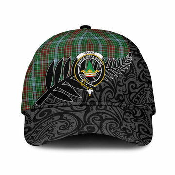 Gayre Crest Tartan Classic Cap with New Zealand Silver Fern Half Style