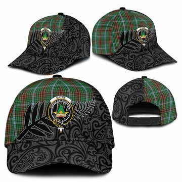 Gayre Crest Tartan Classic Cap with New Zealand Silver Fern Half Style