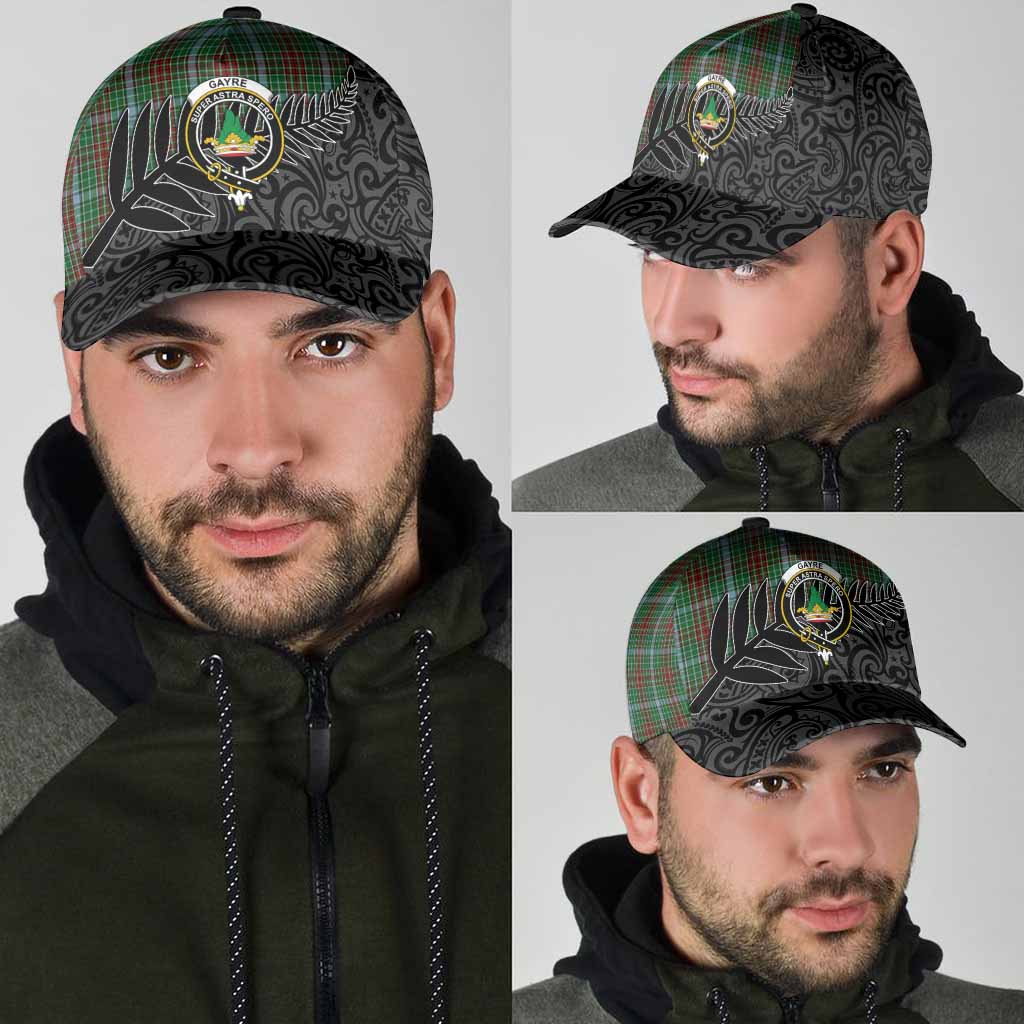 Gayre Crest Tartan Classic Cap with New Zealand Silver Fern Half Style