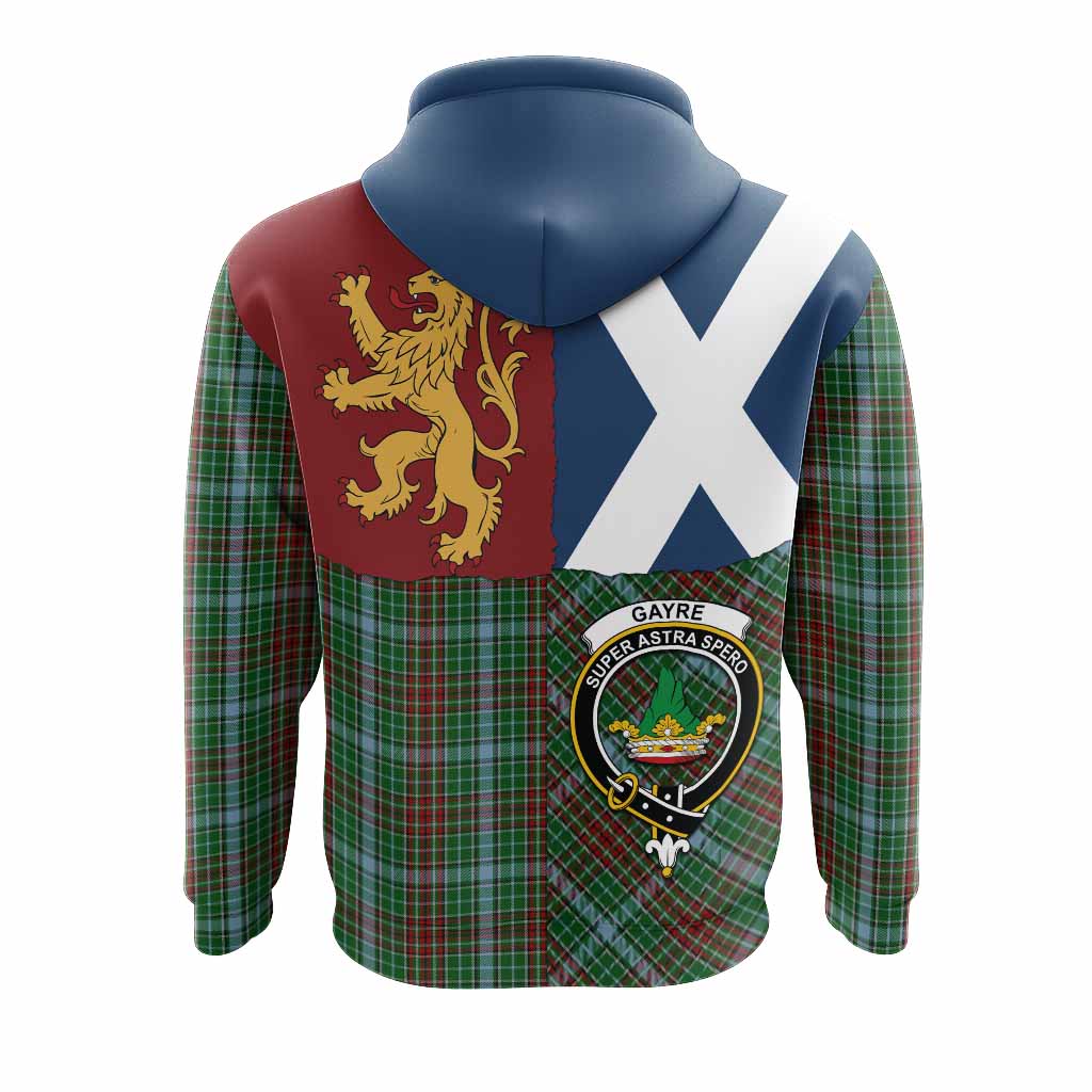 Gayre Crest Tartan Hoodie with Lion Rampant Saltire Style