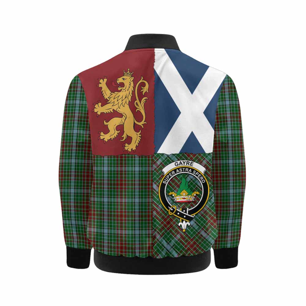 Gayre Crest Tartan Kid Bomber Jacket with Lion Rampant Saltire Style - Tartan Vibes Clothing