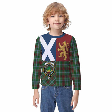 Gayre Crest Tartan Kid Knitted Sweatshirt with Lion Rampant Saltire Style