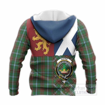 Gayre Crest Tartan Knitted Hoodie with Lion Rampant Saltire Style