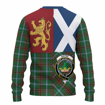 Gayre Crest Tartan Knitted Sweater with Lion Rampant Saltire Style