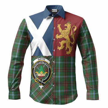 Gayre Crest Tartan Long Sleeve Button Shirts with Lion Rampant Saltire Style
