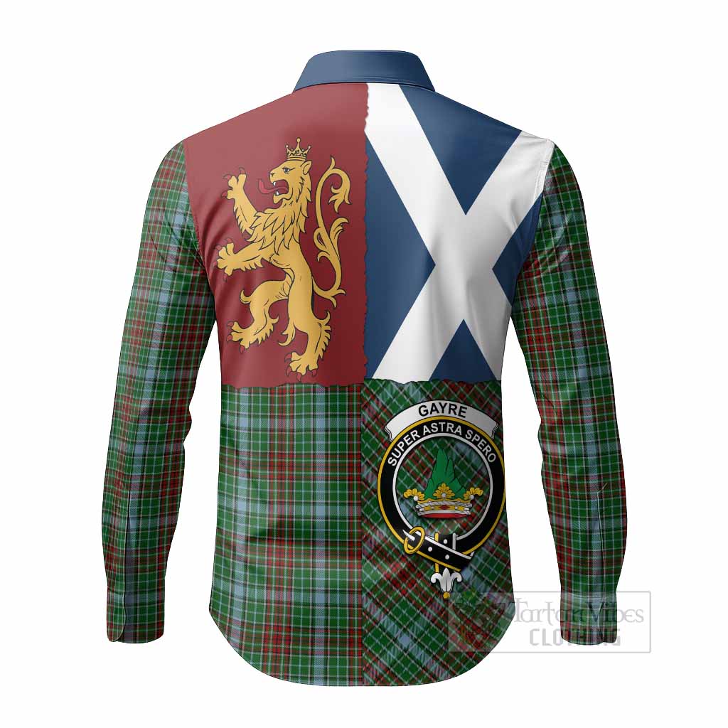 Gayre Crest Tartan Long Sleeve Button Shirts with Lion Rampant Saltire Style