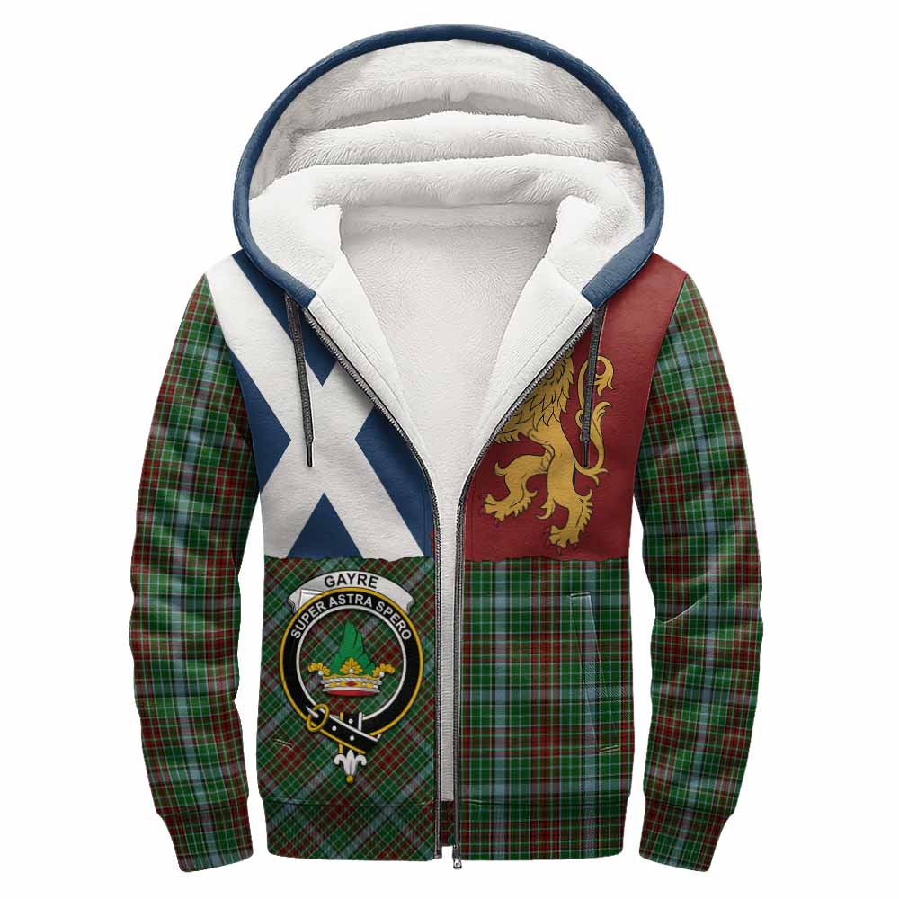 Gayre Crest Tartan Sherpa Hoodie with Lion Rampant Saltire Style