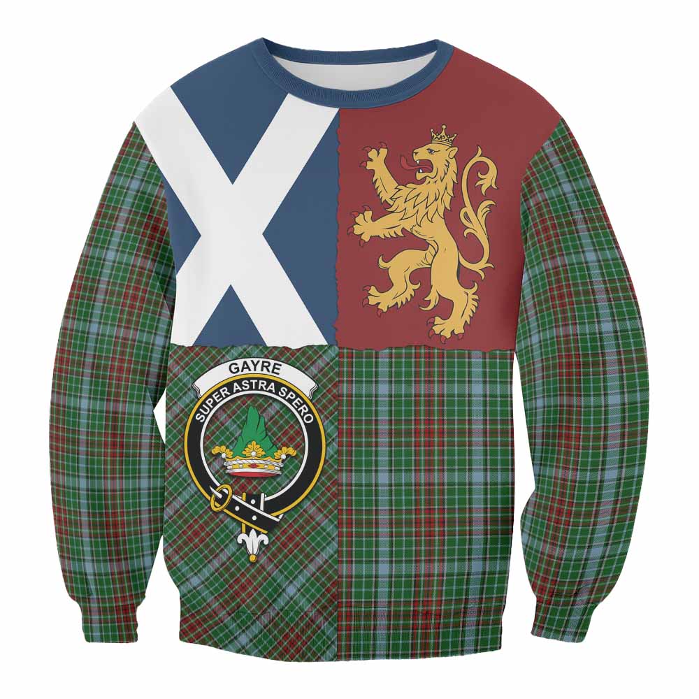Gayre Crest Tartan Sweatshirt with Lion Rampant Saltire Style