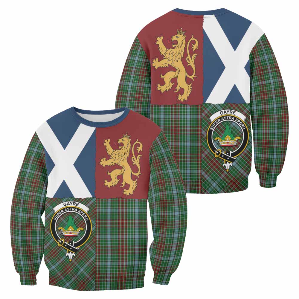 Gayre Crest Tartan Sweatshirt with Lion Rampant Saltire Style