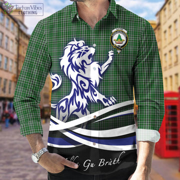 Gayre Dress Tartan Long Sleeve Button Up Shirt with Alba Gu Brath Regal Lion Emblem