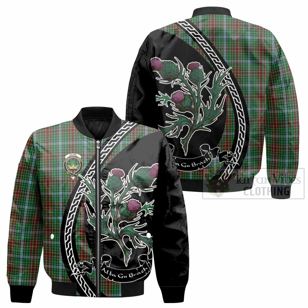 Gayre Family Crest Tartan Bomber Jacket Alba Thistle Inspired - Tartan Vibes Clothing