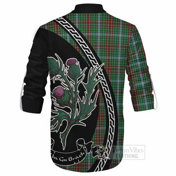 Gayre Family Crest Tartan Ghillie Shirt Alba Thistle Inspired