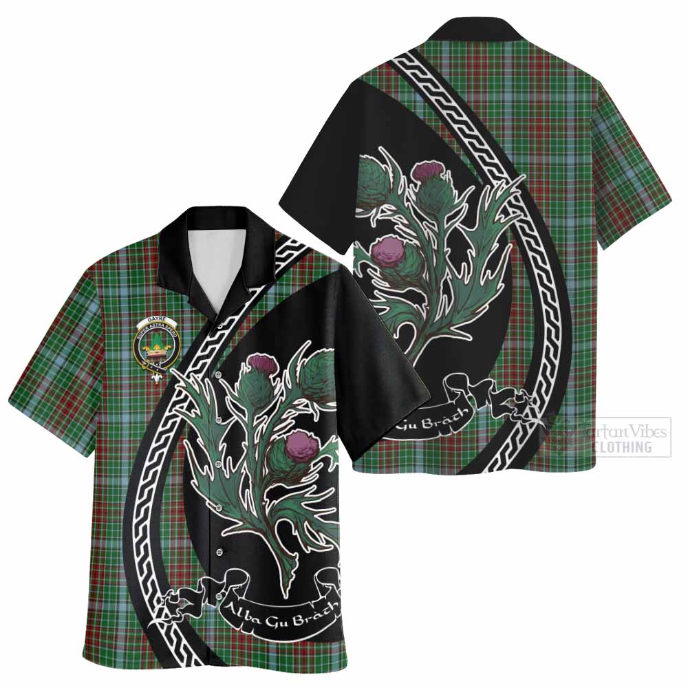 Gayre Family Crest Tartan Hawaiian Shirt Alba Thistle Inspired - Tartan Vibes Clothing