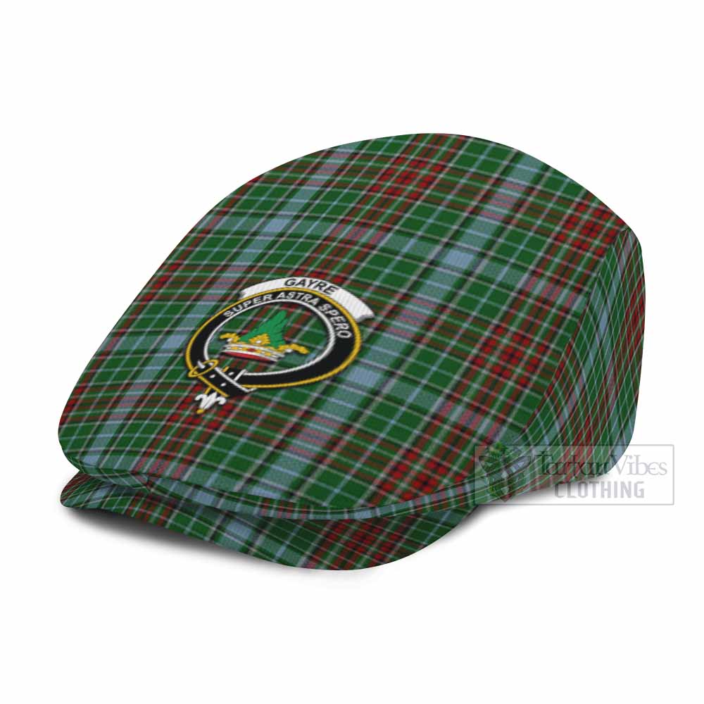 Gayre Family Crest Tartan Jeff Cap, Tartan Flat Cap