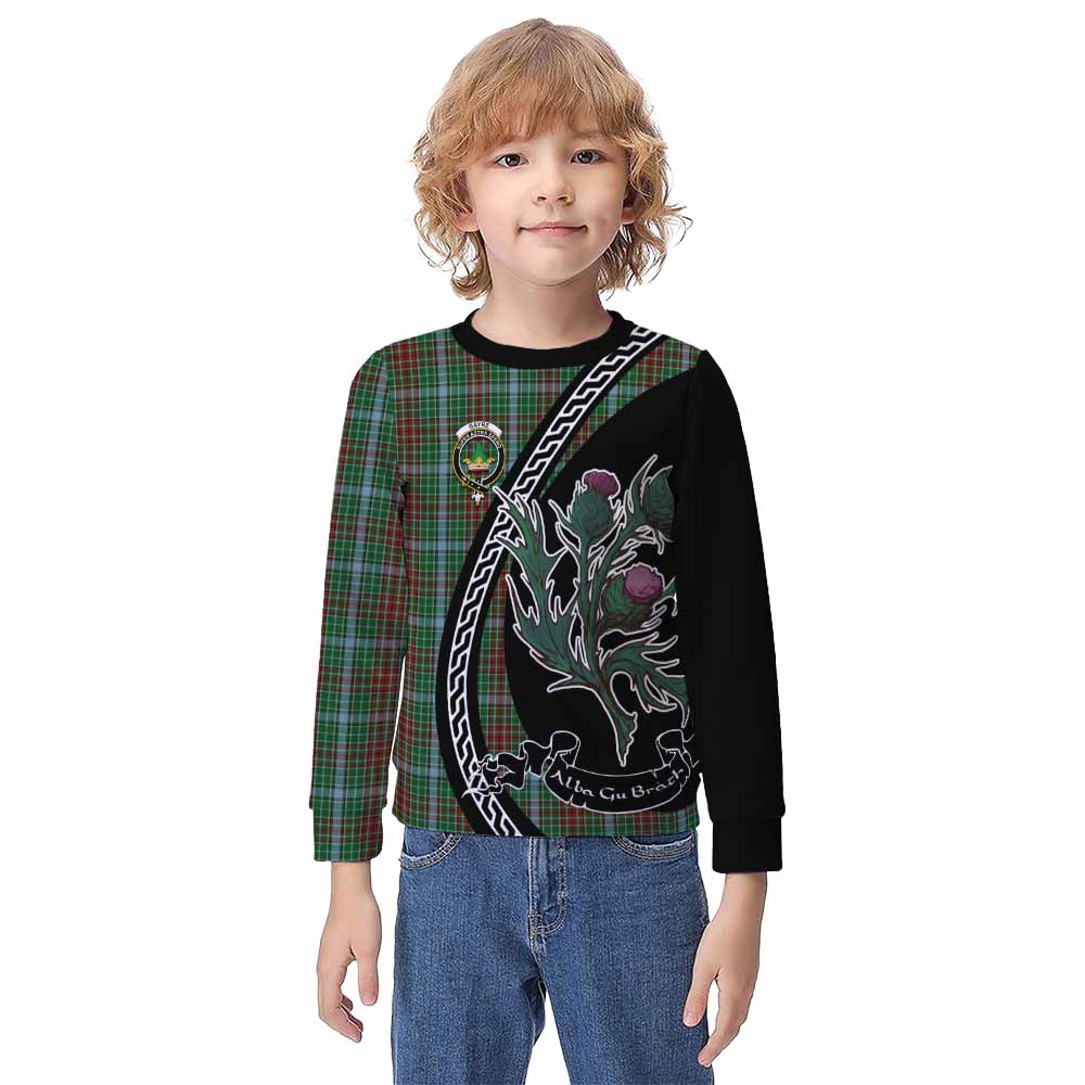 Gayre Family Crest Tartan Kid Knitted Sweatshirt Alba Thistle Inspired - Tartan Vibes Clothing
