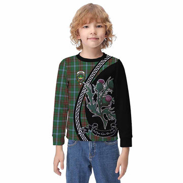 Gayre Family Crest Tartan Kid Knitted Sweatshirt Alba Thistle Inspired - Tartan Vibes Clothing