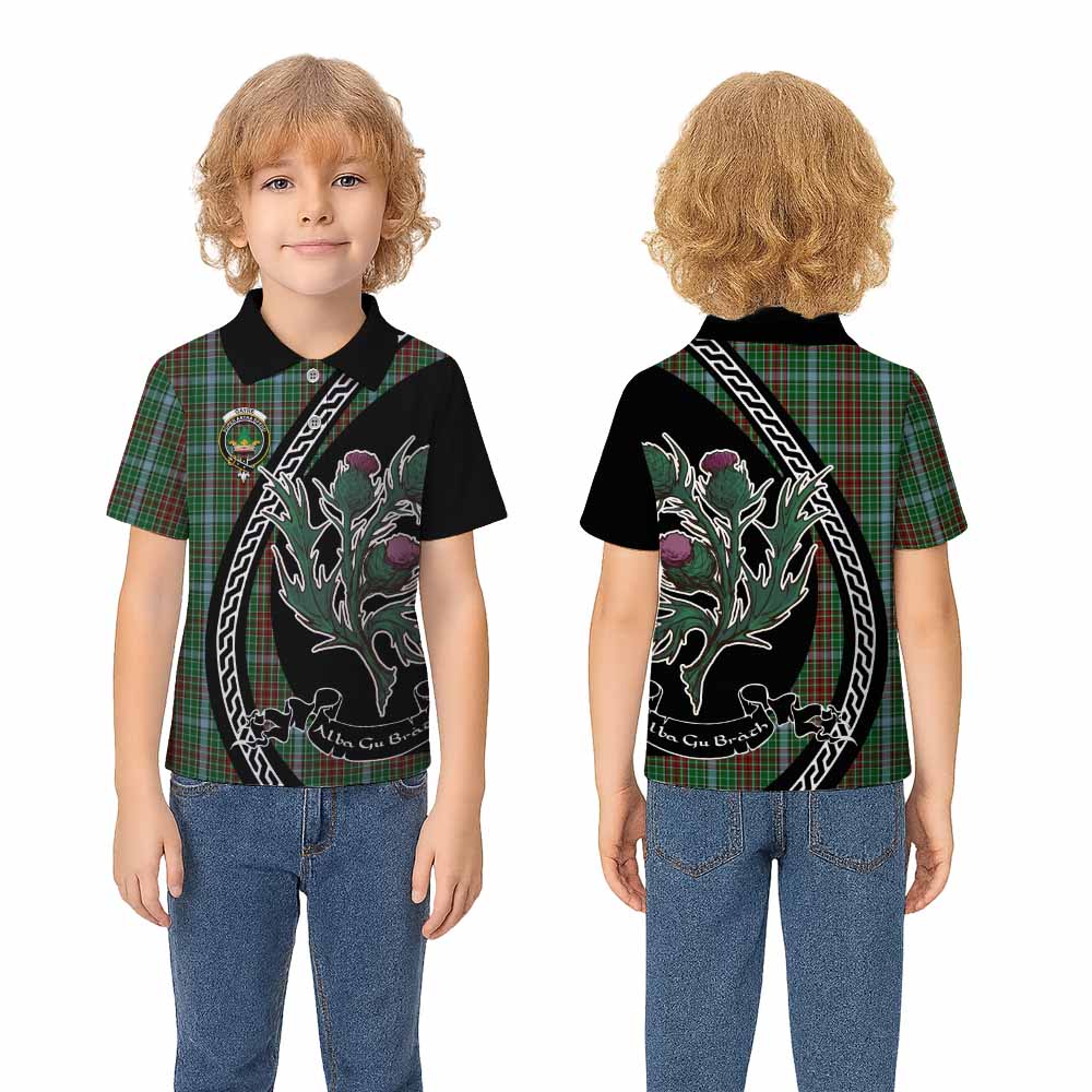 Gayre Family Crest Tartan Kid Polo Shirt Alba Thistle Inspired - Tartan Vibes Clothing