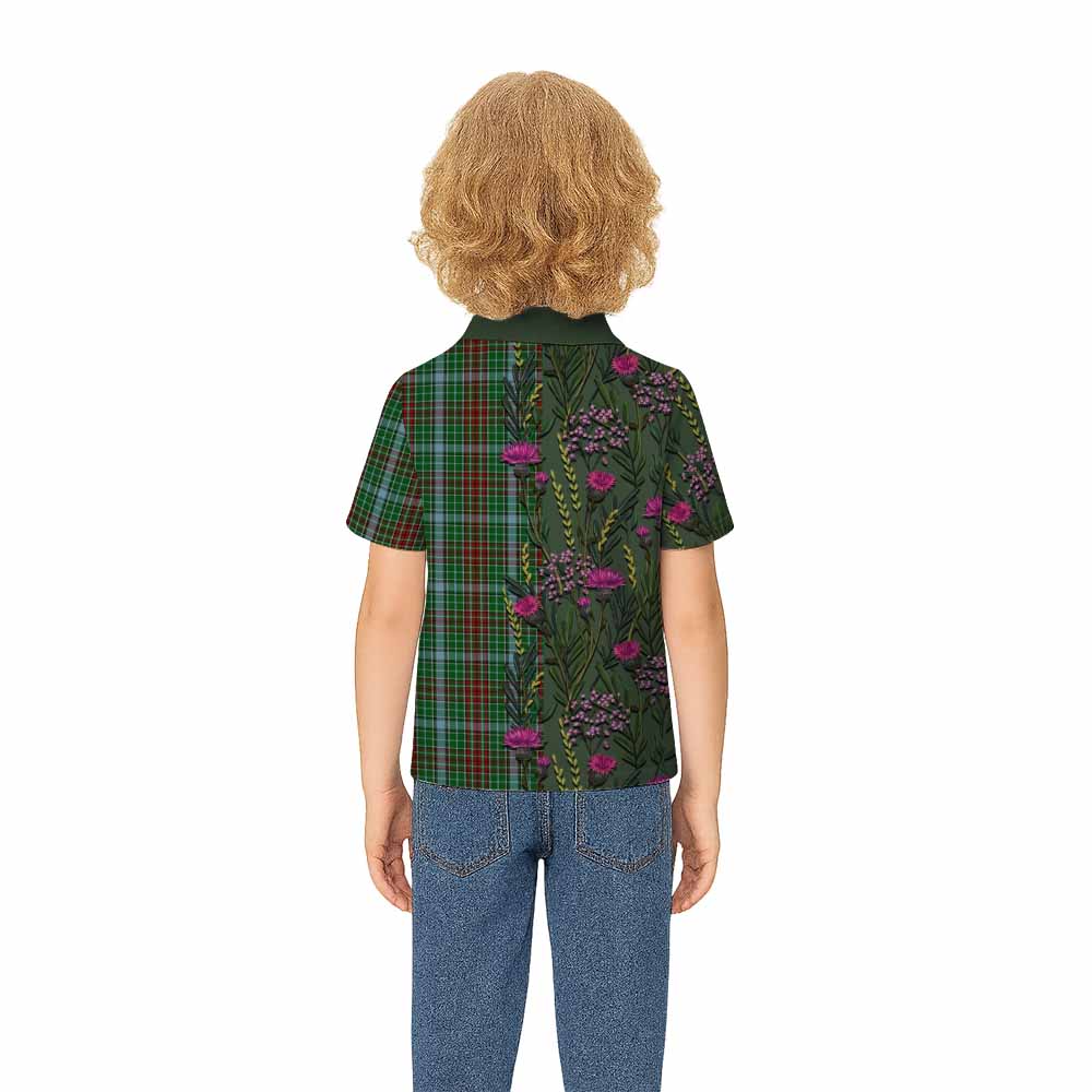 Gayre Family Crest Tartan Kid Polo Shirt Scottish Thistle Flower Pattern Half Style - Tartan Vibes Clothing