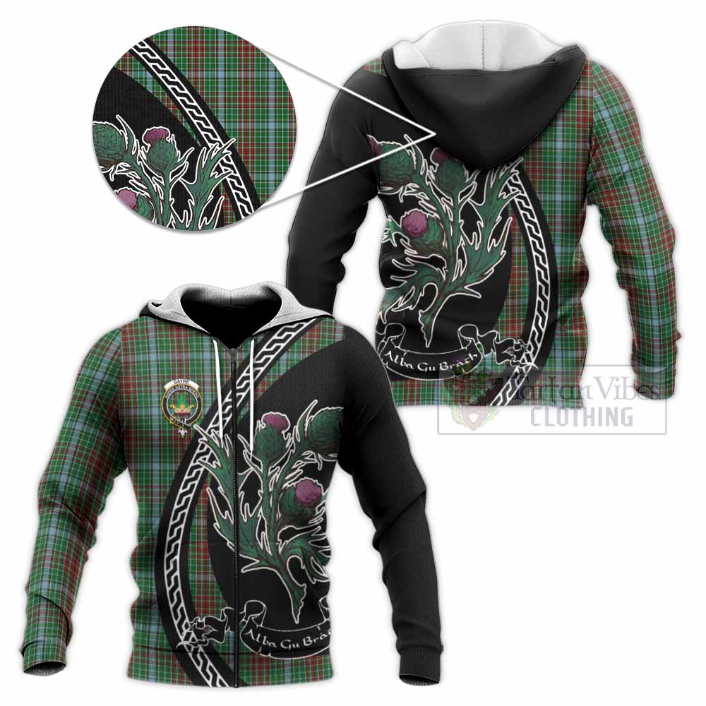 Gayre Family Crest Tartan Knitted Hoodie Alba Thistle Inspired - Tartan Vibes Clothing