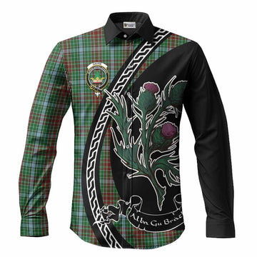 Gayre Family Crest Tartan Long Sleeve Button Shirts Alba Thistle Inspired