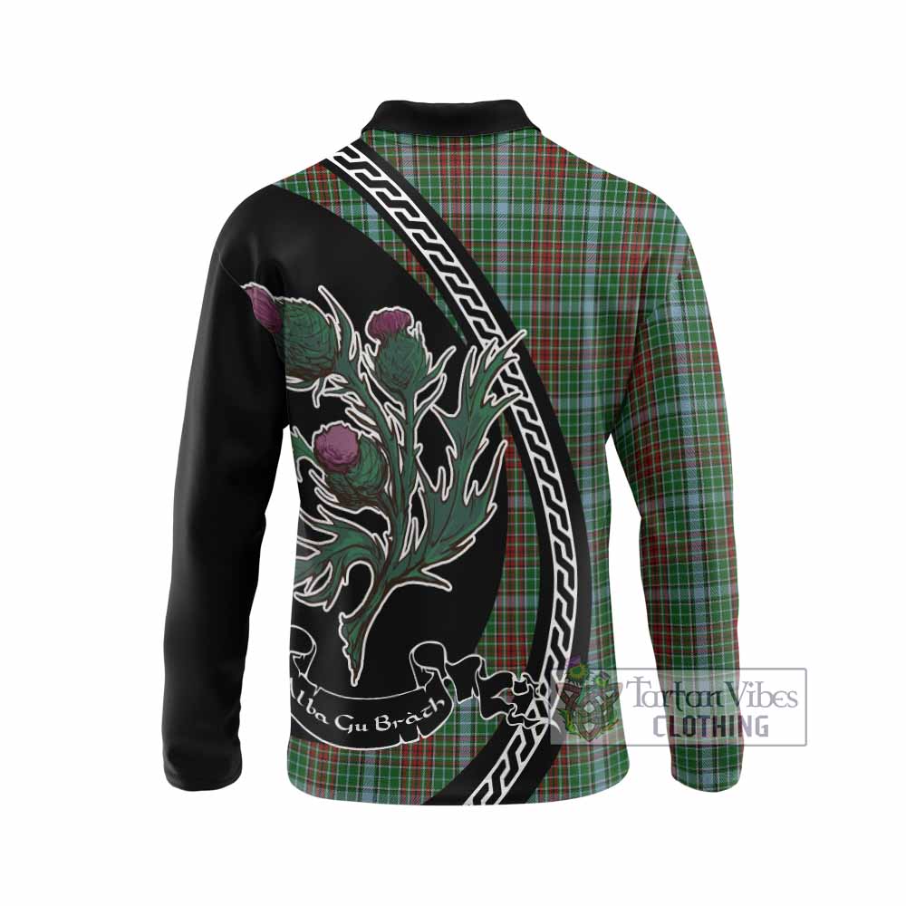 Gayre Family Crest Tartan Long Sleeve Polo Shirt Alba Thistle Inspired - Tartan Vibes Clothing