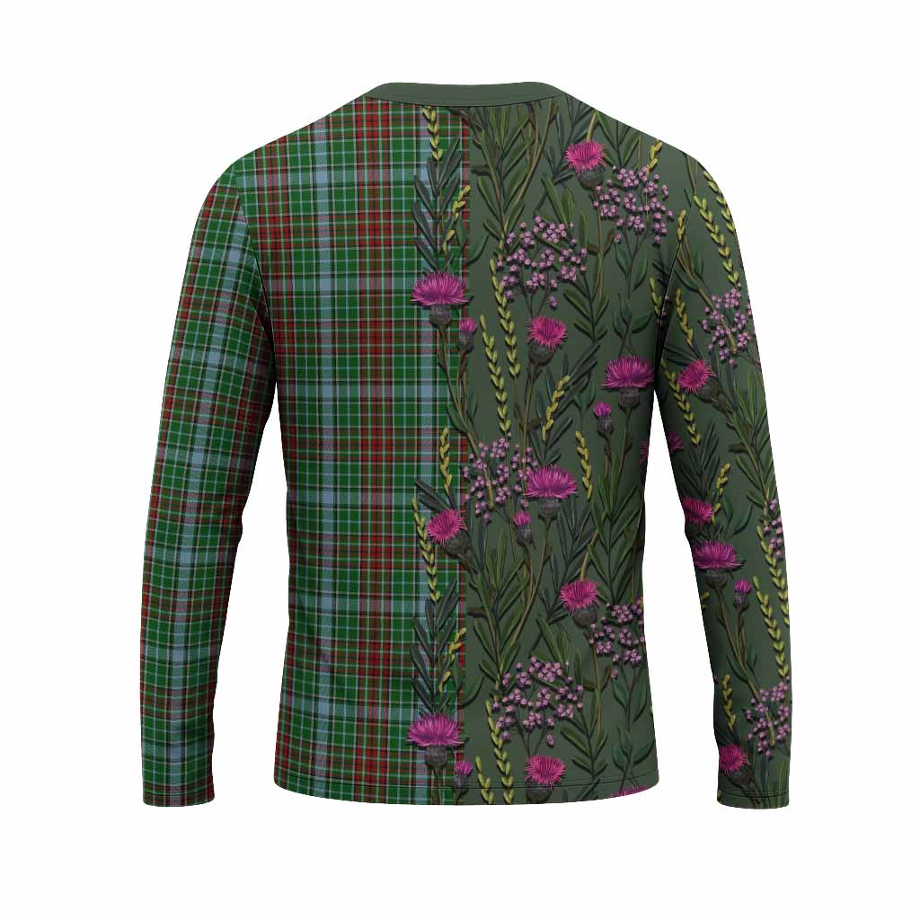 Gayre Family Crest Tartan Long Sleeve T-Shirt Scottish Thistle Flower Pattern Half Style - Tartan Vibes Clothing