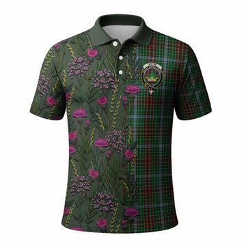 Gayre Family Crest Tartan Polo Shirt Scottish Thistle Flower Pattern Half Style