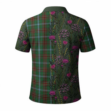 Gayre Family Crest Tartan Polo Shirt Scottish Thistle Flower Pattern Half Style