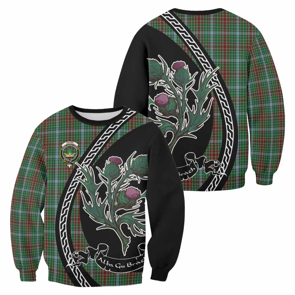 Gayre Family Crest Tartan Sweatshirt Alba Thistle Inspired - Tartan Vibes Clothing