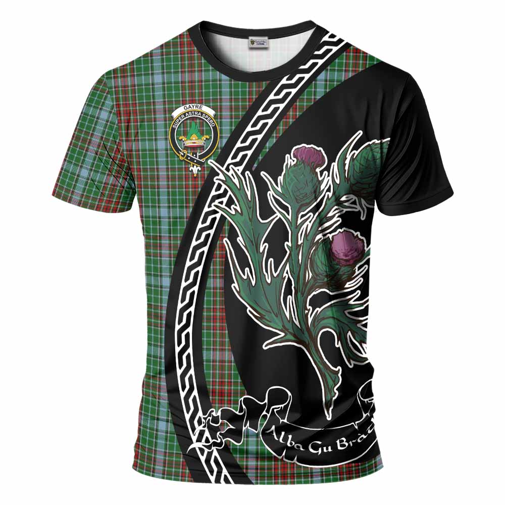 Gayre Family Crest Tartan T-Shirt Alba Thistle Inspired - Tartan Vibes Clothing